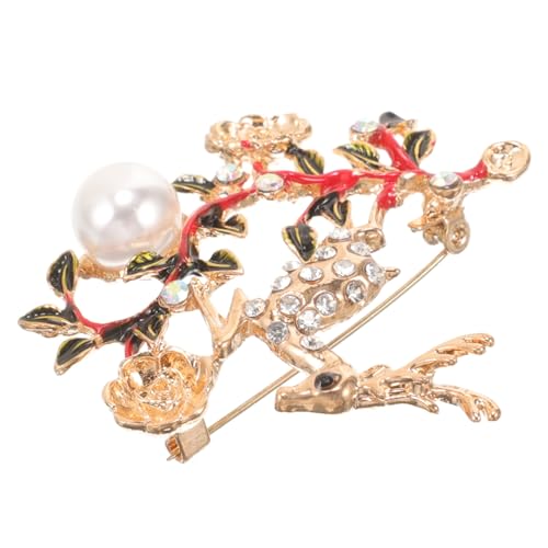 Garneck Weihnachtsbrosche Design Perlen Anstecknadel Langlebiger Legierung Modisches Schmuckstück für Damen Elegantes Weihnachtskleid Accessoire für Familie und Freunde von Garneck