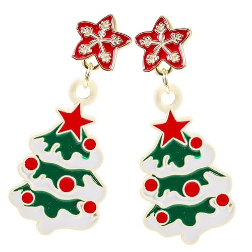 Garneck Weihnachtsohrringe Damen Weihnachtsbaum Ohrstecker aus Festlich Kreativ Weihnachten Schmuck für Frauen und Alltag von Garneck