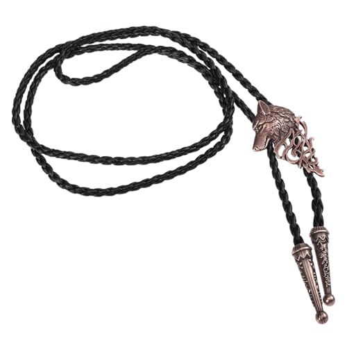 Garneck Western Wolf Bolo Tie Herren Halskette Retro Hemd Kette mit Wolf Anhänger Aus Legierung Leicht und Langlebig Stilvolles Accessoire für Alltag und Festliche Anlässe von Garneck