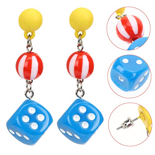 Garneck Witzige Dice Dangle Ohrringe für Damen und Mädchen Leichte Bunte Würfel Anhänger Statement Ohrhänger Passend zu Freizeit Festen Alltag und Urlaub von Garneck