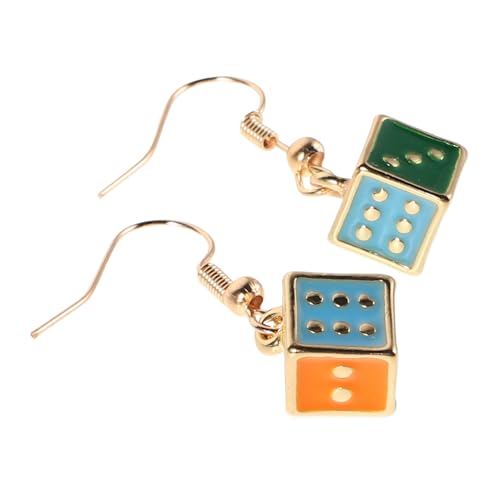 Garneck Würfel Ohrringe Damen Kawaii Bunte Legierung Ohrhänger Leicht Langlebig für Weihnachten Party Cosplay Modischer Schmuck von Garneck