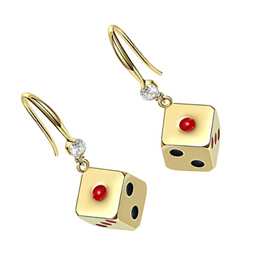 Garneck Würfel Ohrringe Geometrisch Dangle Party Ohranhänger Glücksbringer für Damen und Herren zu Neujahr und Weihnachten von Garneck