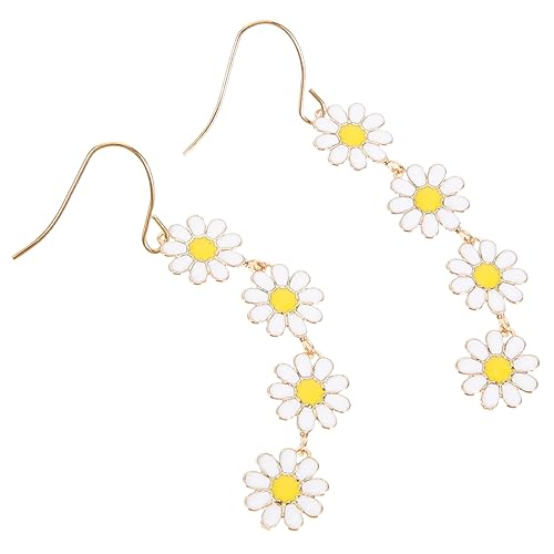 Garneck Zarte Kleine Blumenohrhänger Damen Leichte Farbige Tropfenohrringe mit Design Modischer Schmuck für Teenager und Frauen für Party und Alltag von Garneck