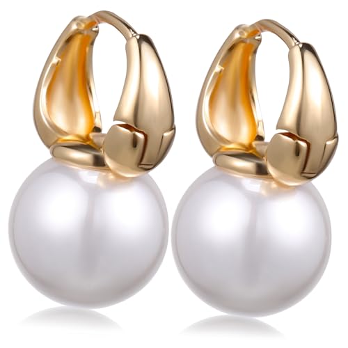 Garneck Zierliche Perlenohrringe Damen Elegante Künstliche Perlen Creolen Modische Schmuckstücke für Partys Hochzeiten und Alltag Vielseitig Kombinierbar Feine Verarbeitung von Garneck