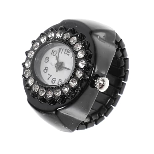 Garneck Zierliche Ringförmige Uhr für Damen Dekorative Strass Uhr Kleiner Ringdesign Elegant Praktisch Schmuck für Alltag von Garneck