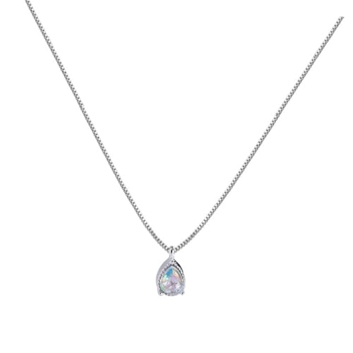 Garneck Zircon Tropfen Halskette Damen Persönlichkeit Schlüsselbein Kette Brautschmuck Für Hochzeit Party Alltag von Garneck