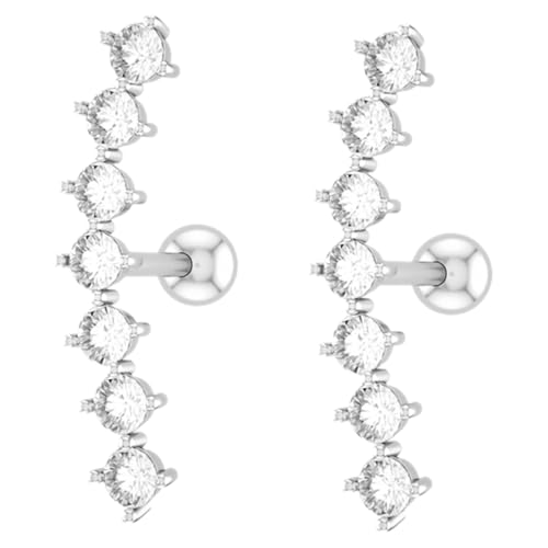Garneck Zirkonia Ohrkletterohrringe für Frauen Piercing Schmuckstücke Allergiefrei Langlebig für Besondere Anlässe Fotografie Stilvolle Knorpelohrringe Stahlfarbe von Garneck