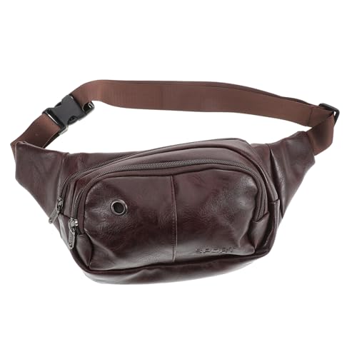 Garneck wasserdichte Pu Qualität Bauchtasche Herren Damen Geräumige Hüfttasche mit Mehreren Fächern Modische Gürteltasche für Reisen Outdoor Alltag Leichte Crossbody Sling Bag in Braun von Garneck