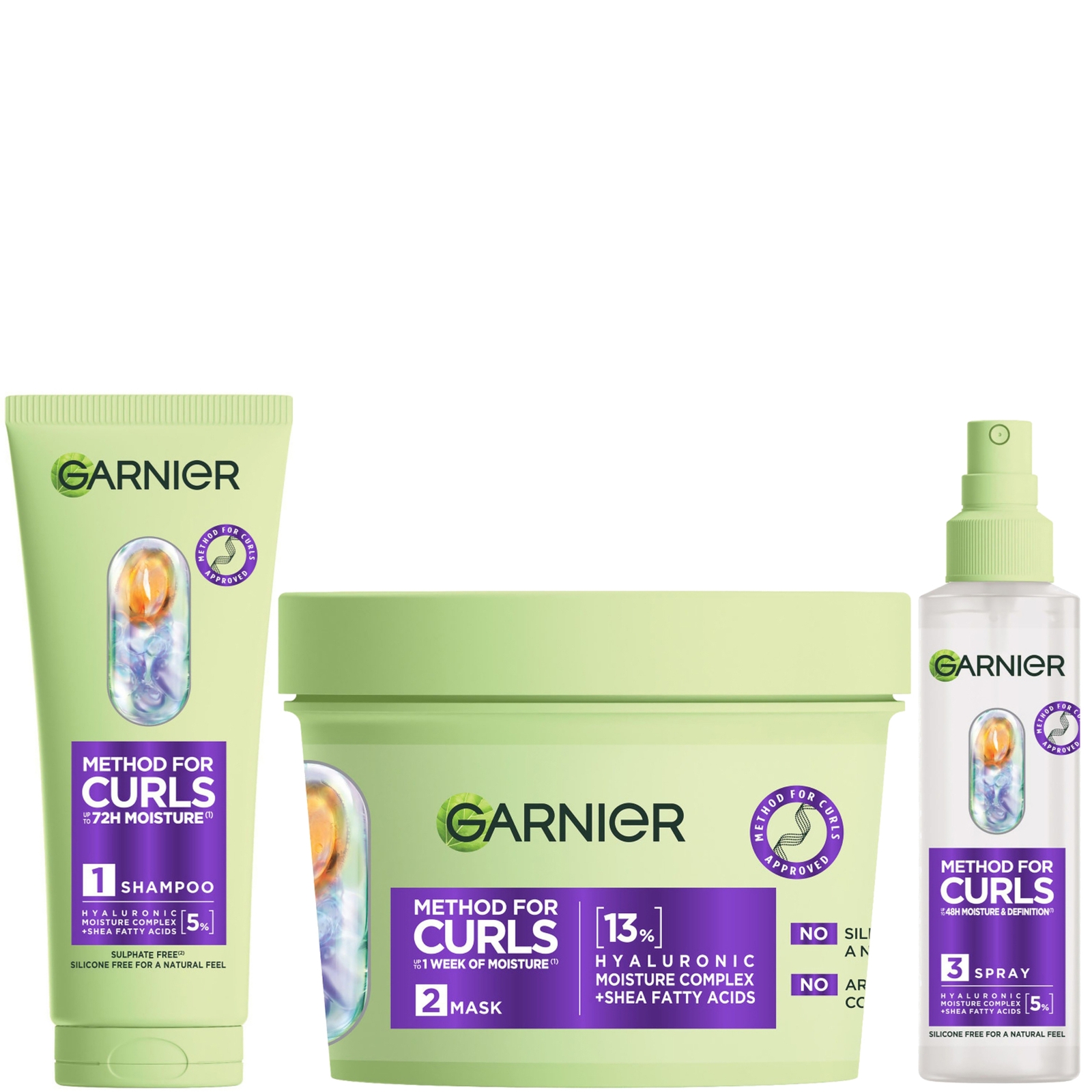 Garnier Method For Curls 3-Step Routine Bundle von Garnier Hair