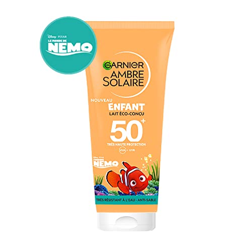 GARNIER Ambre Solaire Schutzmilch für Kinder, LSF 50+, schützt vor UVA & UVB – wasserfest & sandfrei – natürliche Aloe Vera – Vegan & Cruelty Free – Gesicht & Körper – 100 ml GARNIER Ambre Solaire Schutzmilch für Kinder, LSF 50+, schützt vor UVA & UVB – wasserfest & sandfrei – natürliche Aloe Vera – Vegan & Cruelty Free – Gesicht & Körper – 100 ml von Garnier