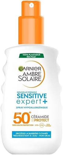 GARNIER Ambre Solaire – Sensitive Expert+ Spray für Kinder – hoher Sonnenschutz LSF 50+ – schützt vor UVA, UVB & UVA lang – auf Keramikbasis – für empfindliche Haut – 200 ml von Garnier