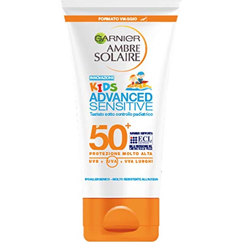 Garnier Ambre Solaire Schutzmilch IP 50+ Advanced Sensitive Kids, sehr hoher Schutz, Widerstand X3, Reiseformat, 50 ml von Garnier