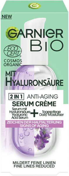 Garnier Bio Lavendel 2-in-1 Anti-Aging Serum Crème mit Hyaluronsäure Serum 50ml von Garnier