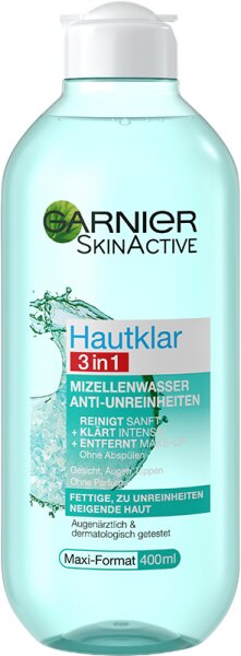 Garnier Hautklar Mizellen Reinigungswasser All-in-1 für fettige Haut & Mischhaut Gesichtswasser 400ml von Garnier