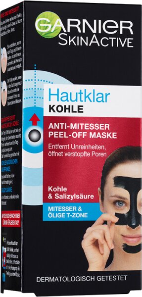 Garnier SkinActive Hautklar Kohle Anti-Mitesser Peel Off Maske Gesichtspeeling 50ml von Garnier