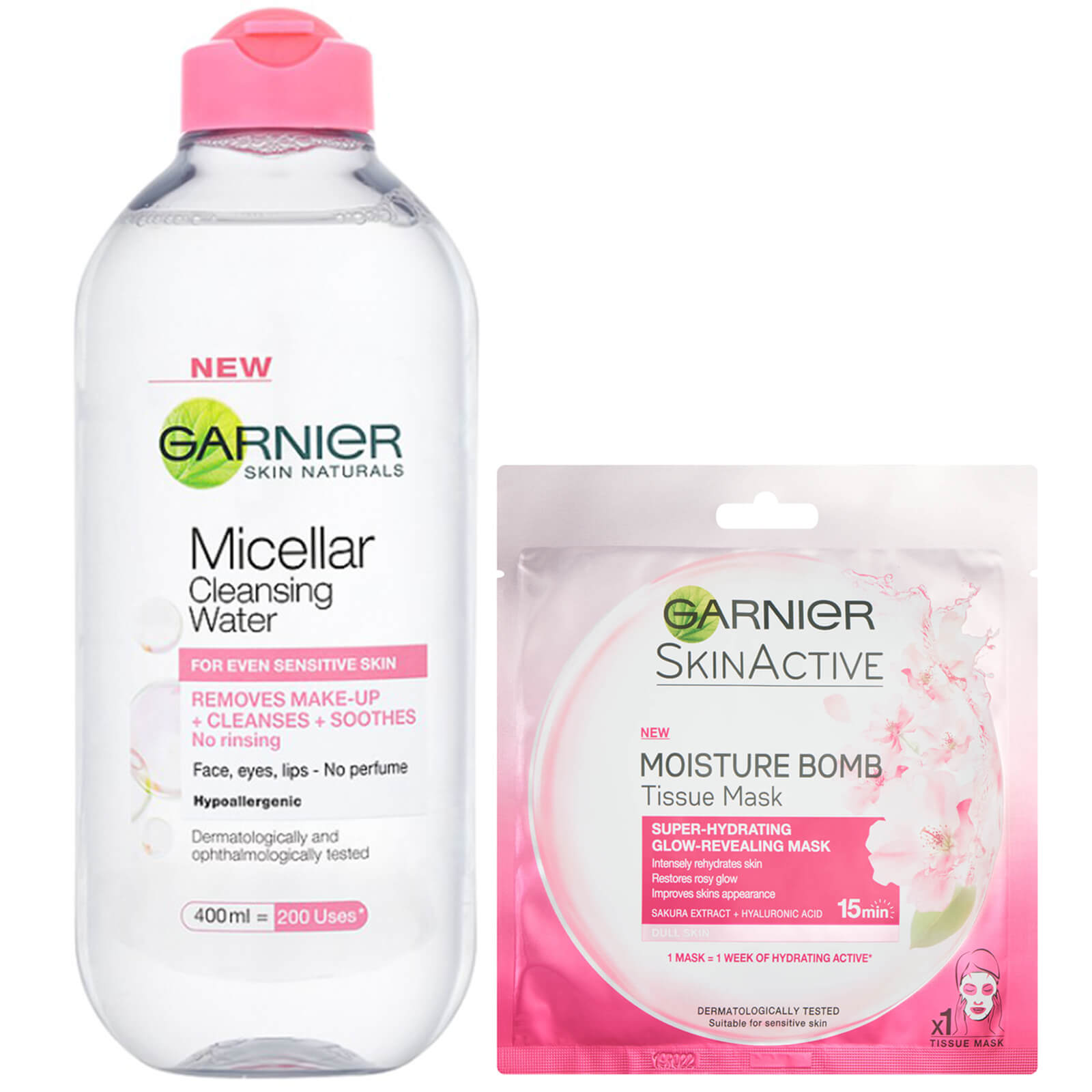 Garnier Micellar Water Sensitive Skin and Hydrating Moisture Bomb Face Sheet Mask Kit Exclusive Garnier Micellar Water Sensitive Skin and Hydrating Moisture Bomb Face Sheet Mask Kit Exclusive von Garnier