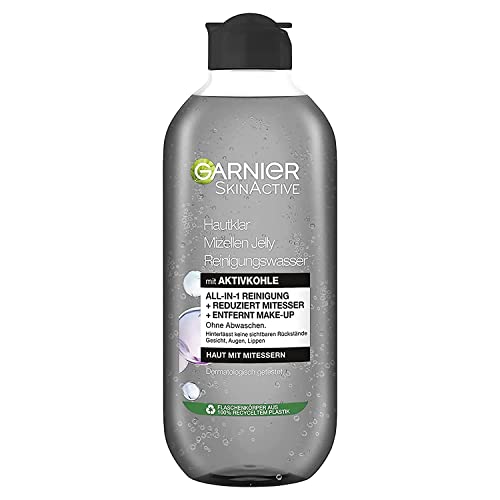 Garnier Mizellen Reinigungswasser, Für eine sanfte Reinigung und schonendes Abschminken, Gesichtswasser zum Reduzieren von Mitessern, SkinActive Hautklar Mizellen Jelly, 1 x 400 ml von Garnier