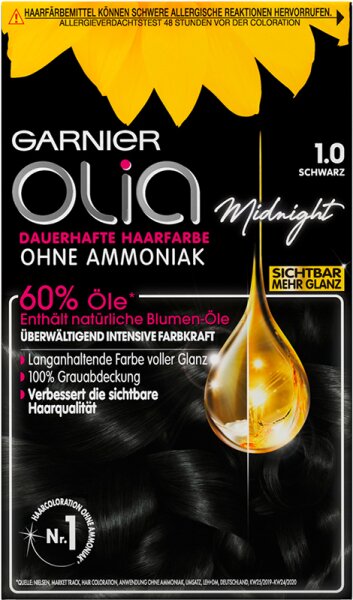 Garnier Olia dauerhafte Haarfarbe 1.0 Schwarz Coloration 1 Stk. von Garnier