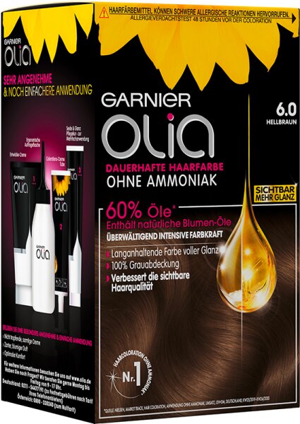 Garnier Olia dauerhafte Haarfarbe 6.0 Hellbraun Coloration 1Stk Garnier Olia dauerhafte Haarfarbe 6.0 Hellbraun Coloration 1Stk von Garnier