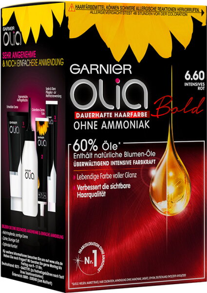 Garnier Olia dauerhafte Haarfarbe 6.6 Intensives Rot Coloration 1Stk von Garnier
