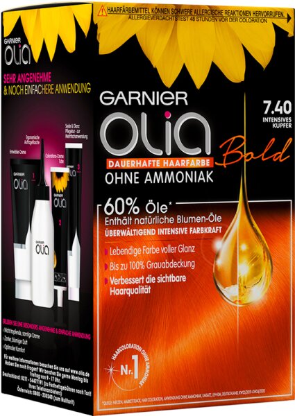 Garnier Olia dauerhafte Haarfarbe 7.40 Intensives Kupfer Coloration 1Stk von Garnier