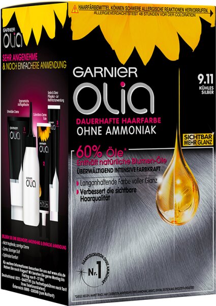 Garnier Olia dauerhafte Haarfarbe 9.11 Kühles Silber 1 Stk. von Garnier