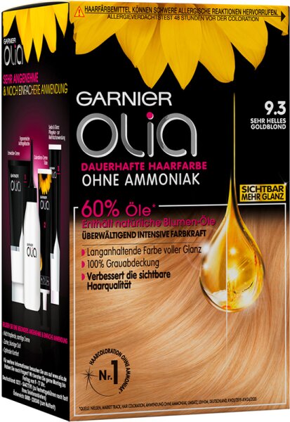 Garnier Olia dauerhafte Haarfarbe 9.3 Sehr helles Goldblond Coloration 1Stk von Garnier