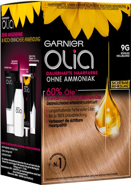 Garnier Olia dauerhafte Haarfarbe 9G Kühles Hellblond Coloration 1Stk von Garnier