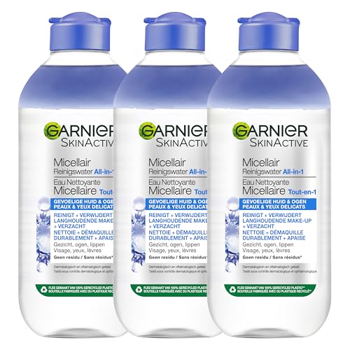 Garnier Skin Active Micellar Cleaning Water Delicate Skin and Eyes - 3 x 400 ml - Micellar Water Vorteilspack von Garnier