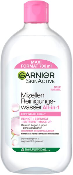 Garnier SkinActive Mizellen Reinigungswasser All-in-1 für empfindliche Haut Gesichtswasser 700ml von Garnier
