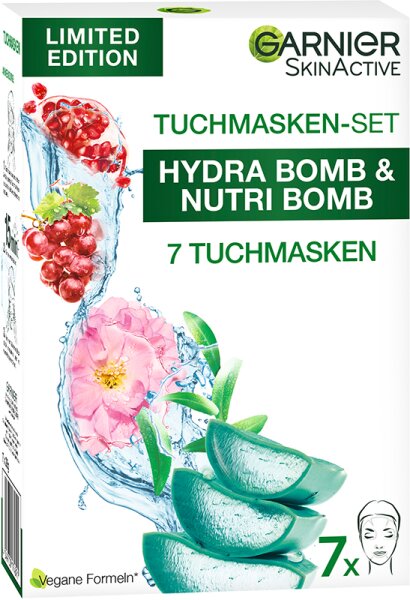 Garnier SkinActive Tuchmasken-Set Hydra Bomb & Nutri Bomb Tuchmaske 1Stk von Garnier