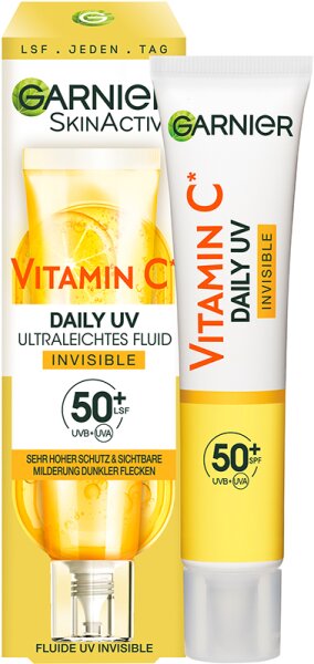 Garnier SkinActive Vitamin C Daily UV Ultraleichtes Fluid Invisible LSF 50+ Gesichtsfluid 40ml von Garnier