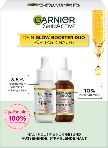 Garnier SkinActive Vitamin C Glow Booster Serum Duo für Tag & Nacht Gesichtsserum 1Stk von Garnier