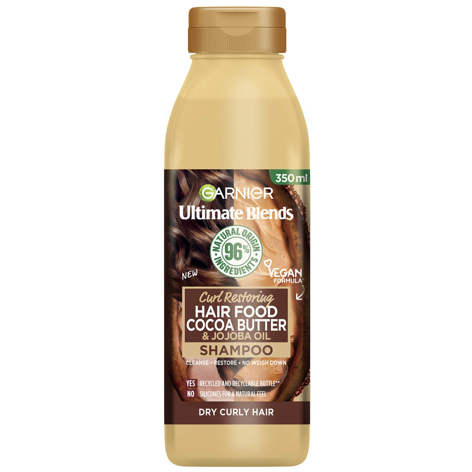 Garnier Ultimate Blends Cocoa Butter Shampoo for Dry, Curly Hair 350ml von Garnier