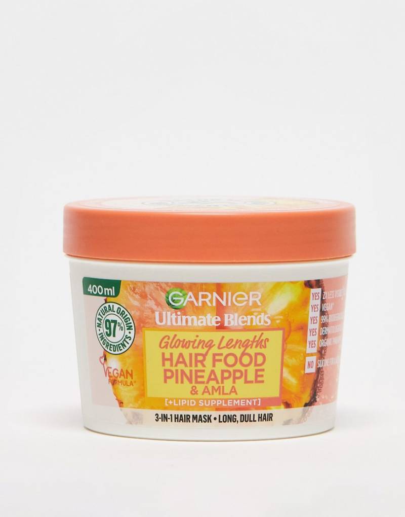 Garnier - Ultimate Blends Glowing Lengths Hair Food - 3-in-1-Maske mit Ananas und Amla gegen stumpfes Haar, 400 ml-Keine Farbe von Garnier