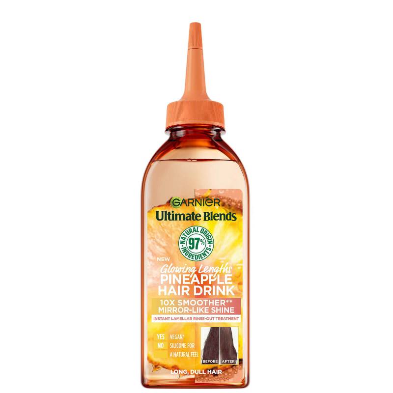 Garnier Ultimate Blends Glowing Lengths Ananas Flüssige Haar-Drink-Spülung für Langes Stumpfes Haar 200 ml von Garnier