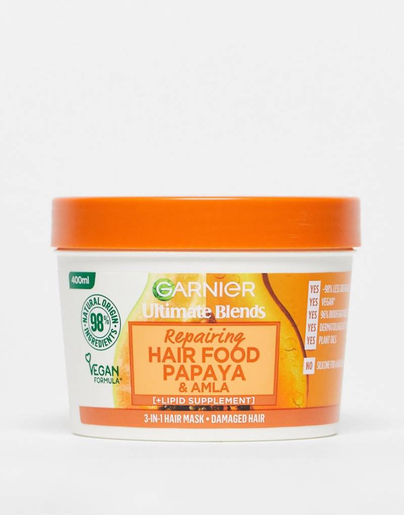 Garnier - Ultimate Blends Hair Food - 3-in-1-Haarmaske mit Papaya für geschädigtes Haar, 400 ml-Keine Farbe von Garnier