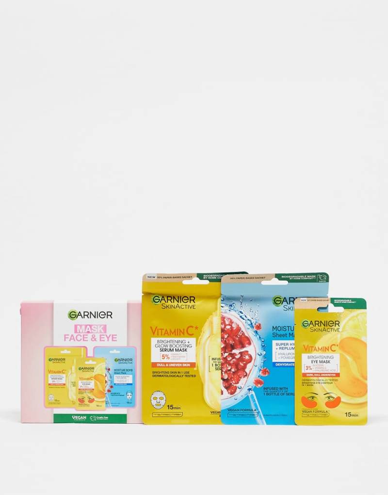 Garnier - Ultimate Face Eye Mask Trio - Dreierset Masken für Gesicht und Augen-Keine Farbe von Garnier