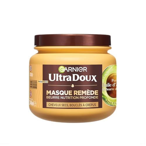 Garnier Ultra Doux – Maske für trockenes, welliges, lockiges oder krauses Haar – mit Avocadoöl und Sheabutter – reichhaltige und cremige Textur – 340 ml – Damen & Herren Garnier Ultra Doux – Maske für trockenes, welliges, lockiges oder krauses Haar – mit Avocadoöl und Sheabutter – reichhaltige und cremige Textur – 340 ml – Damen & Herren von Garnier