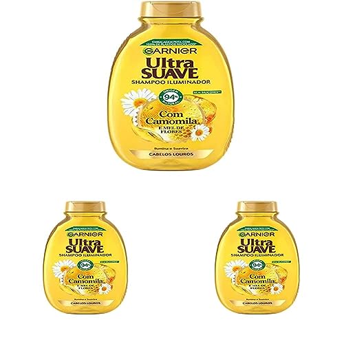 Garnier Ultra Soft Highlighter-Shampoo mit Kamille und Blumenhonig für Kinder, helles Haar und Blond, 400 ml (3er Pack) von Garnier