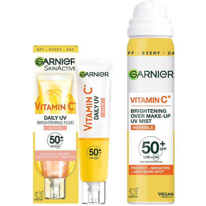 Garnier Vitamin C Brightening SPF50 Mist & Glow Fluid Sun Protection Bundle von Garnier