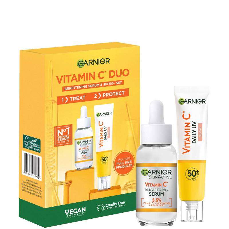 Garnier Vitamin C Brightening Serum & Glow UV Fluid SPF 50+ Face Duo Set von Garnier