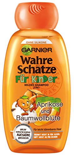 Garnier Wahre Schätze Mildes Shampoo für Kinder, Haarshampoo mit Aprikose und Baumwollblüte, Kindershampoo (3 x 250ml) von Garnier