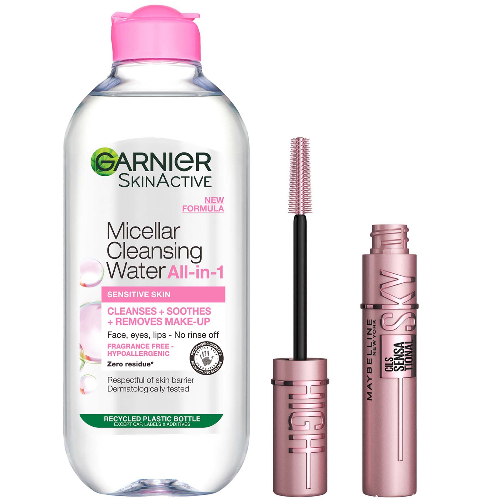 Maybelline Sky High Mascara and Garnier Micellar Water Set von Maybelline