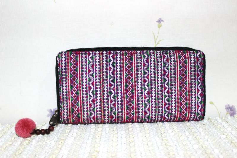 Bunte Hmong Patchwork Geldbörse Clutch - Fne1510 von GaroonBags