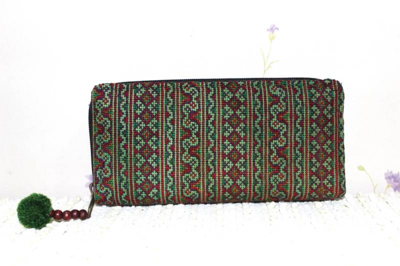 Bunte Hmong Patchwork Geldbörse Clutch - Fne1511 von GaroonBags