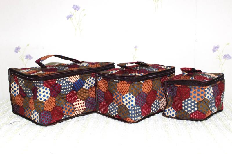 Set Von 3 Stück Baumwollkosmetik/Make Up Personalisierte Reisetaschen - A 03 von GaroonBags