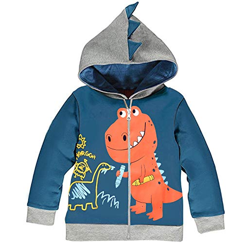 Garsumiss Kids Hooded Jungen Dinosaurier Sweat Shirt,Pattern 4,Tag 110/2-3 Jahre von Garsumiss