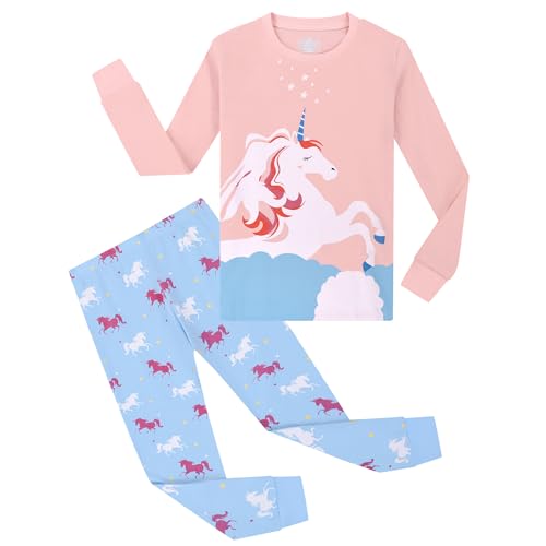 Garsumiss Mädchen Schlafanzug Giraffe Baumwolle Kinder Langarm Pyjama 98 104 110 116 122 128 134 140 146,Pattern4,10 Jahre von Garsumiss