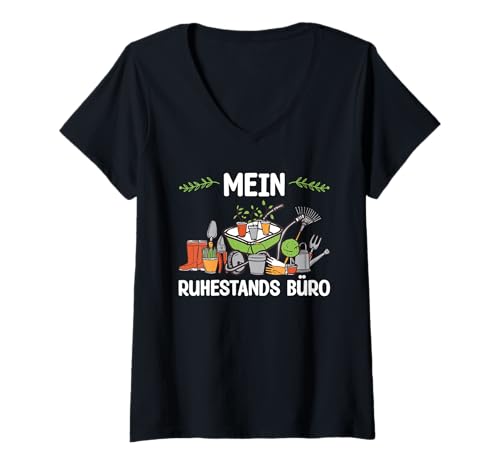 Damen Mein Ruhestand Büro Blumengärtner Gärtner T-Shirt mit V-Ausschnitt Damen Mein Ruhestand Büro Blumengärtner Gärtner T-Shirt mit V-Ausschnitt von Garten Botanische Pflanzen Geschenke Und Kleidung